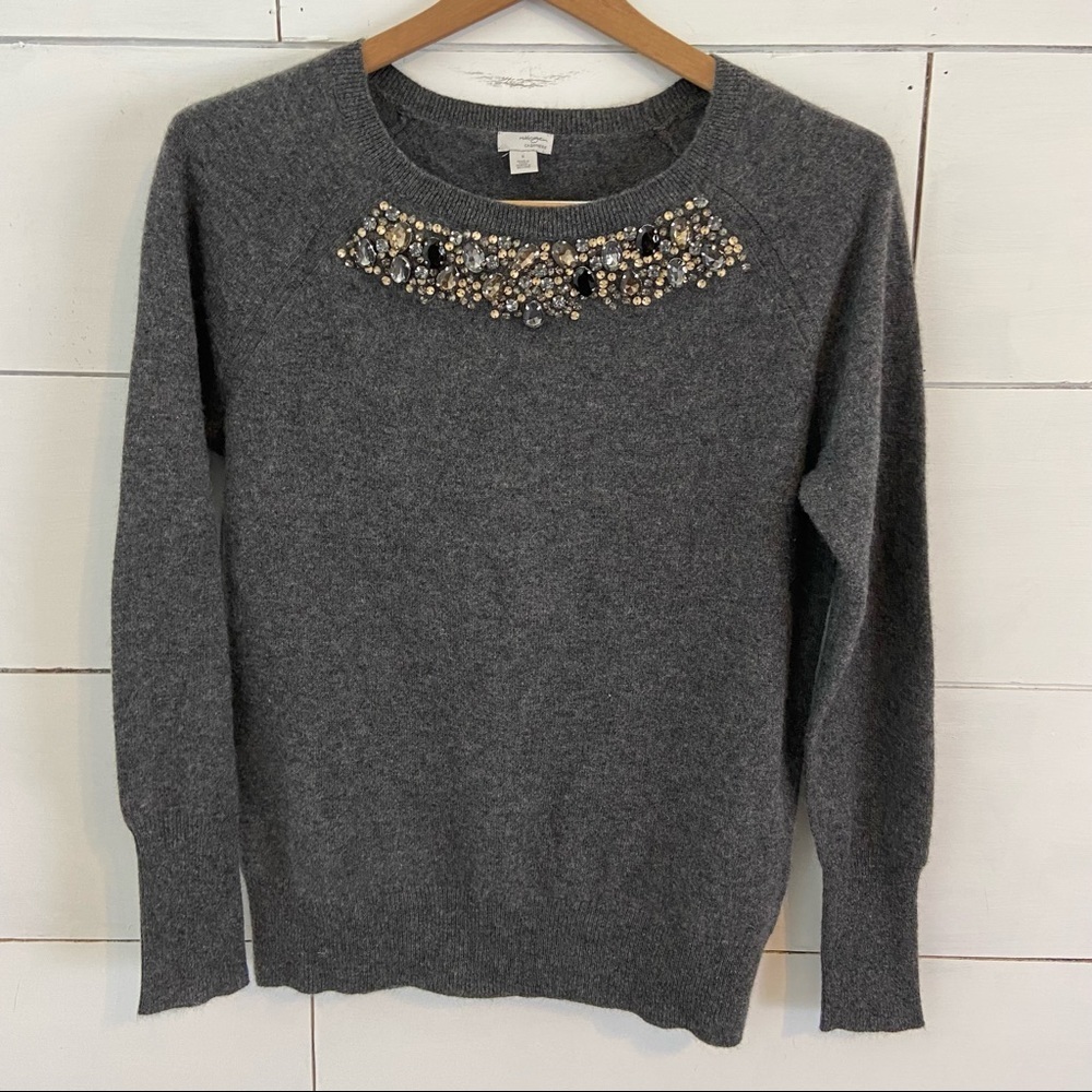 Halogen Cashmere Jeweled Sweater. Size Small. EUC